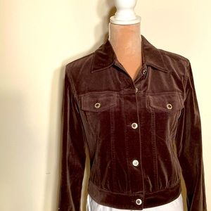 Womens S Ann Taylor Chocolate Brown Velvet Jacket. Excellent condition.